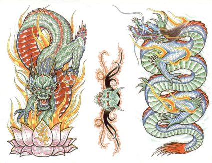 Colored Dragon Tattoo